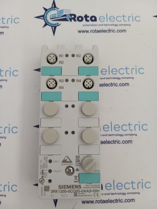 AS-i compact module K60 digital 4 DI, IP67 4 x input, maximum 200 mA 4 x M12 socket Y-II assignment Mounting plate 3RK1901-0CA00 must be ordered separately